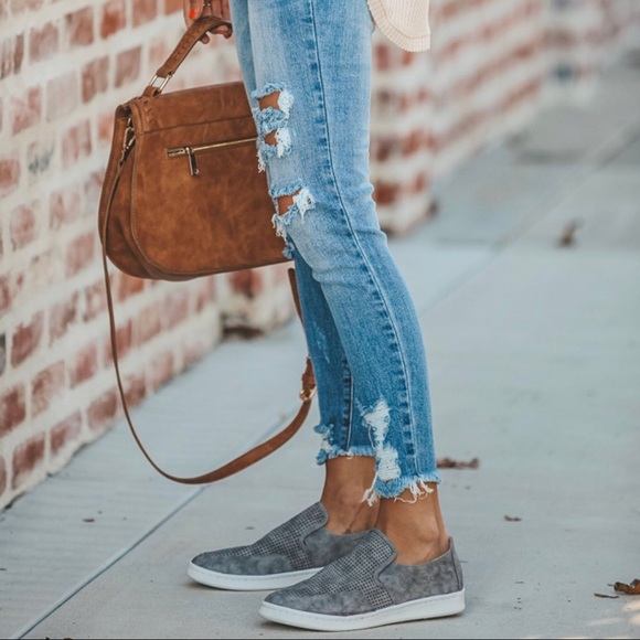 SIZE CLEARANCE-FIRM‼️ Gray Perforated Sneakers - Picture 7 of 8